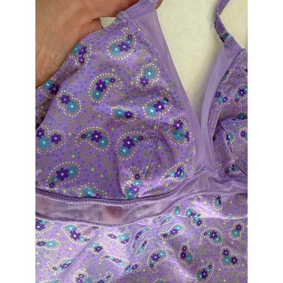 Y2K Victorias Secret Slip Dress Size M Purple Ditzy Floral Babydoll Fairy - Picture 4 of 12